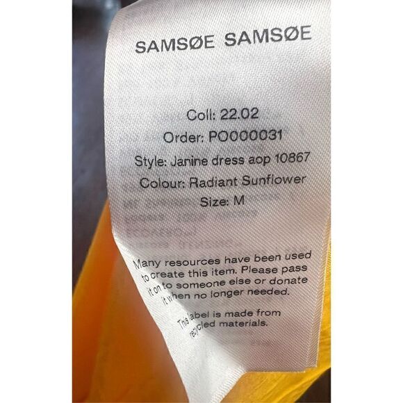 SAMSØE SAMSØE JANINE DRESS in Sunflower NWT Size Medium - Picture 8 of 8